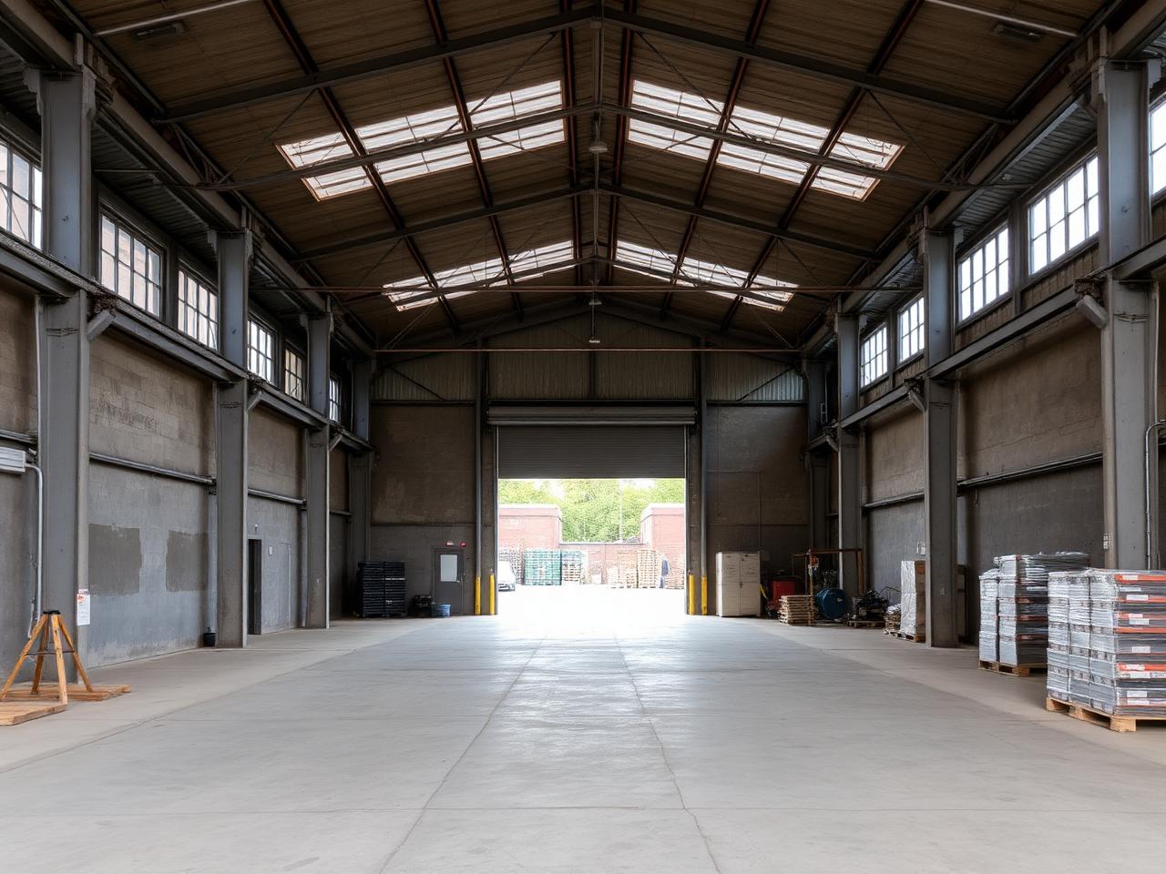 Working warehouse interior
